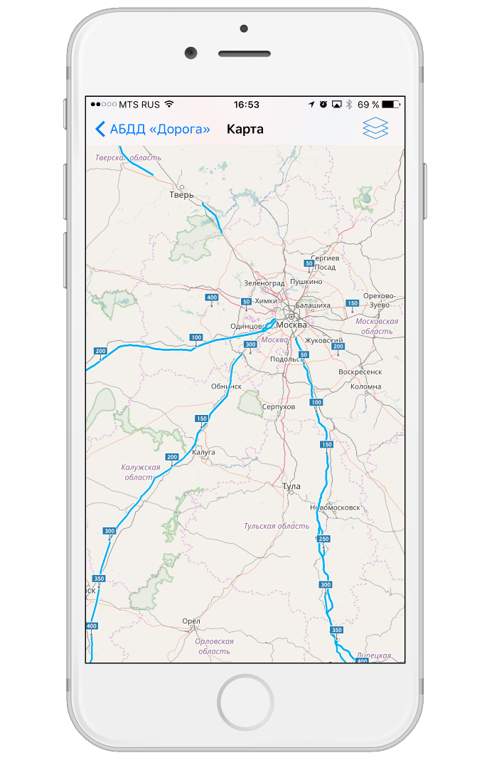 Мобильное приложение IndorRoad. Карта
